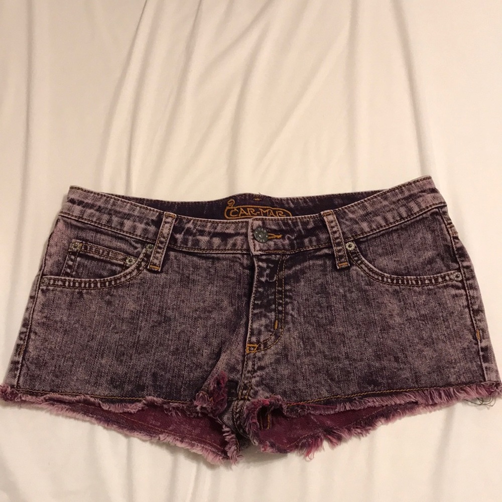Carmar acid wash jean shorts